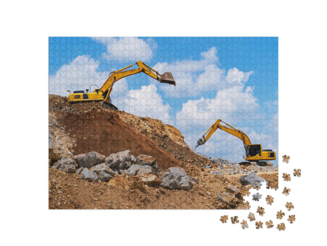 Puzzle de 1000 pièces « Pelleteuses et concasseurs de pierres »