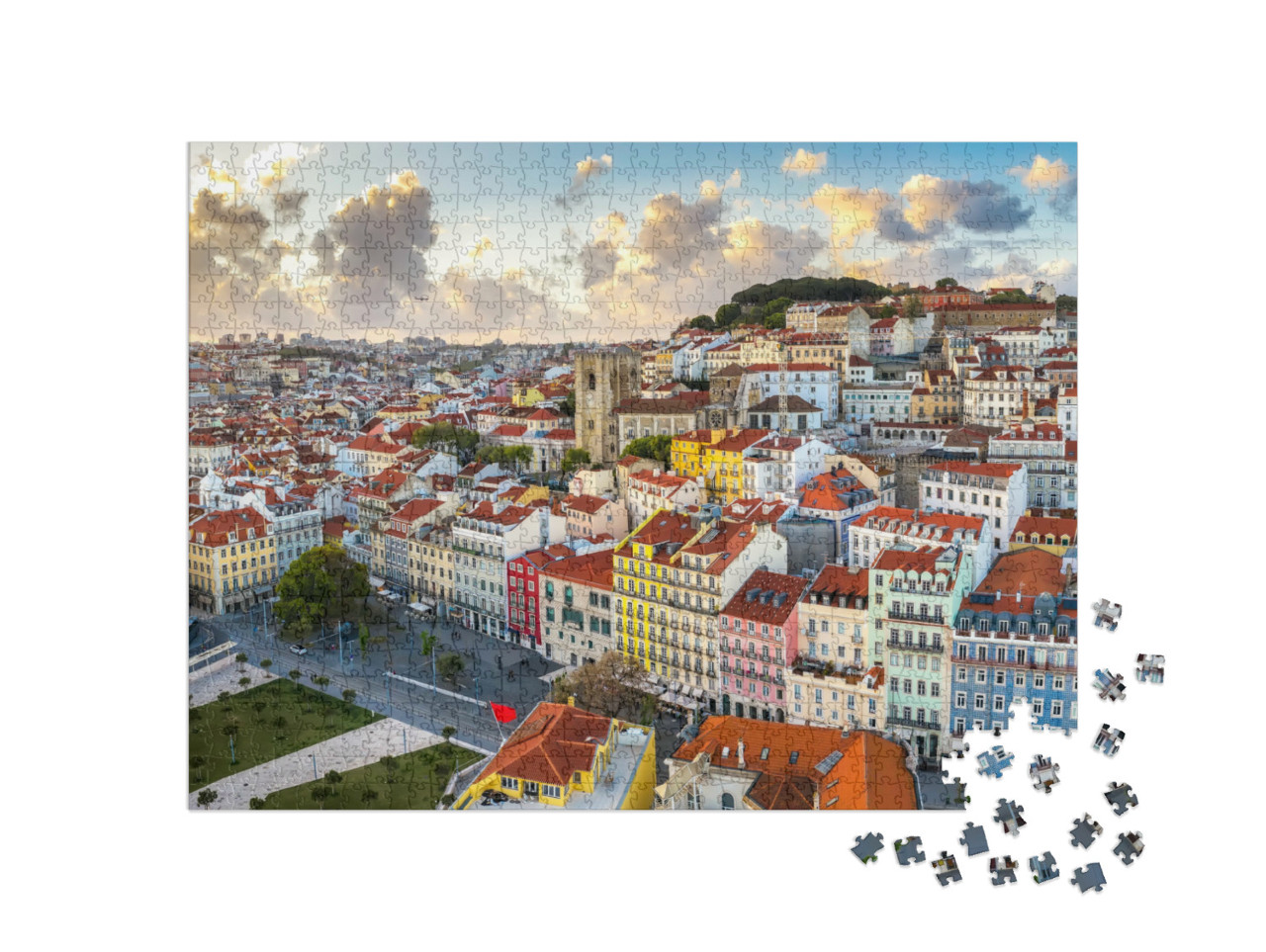 Puzzle de 1000 pièces « Vieux quartier d'Alfama, Lisbonne, Portugal »