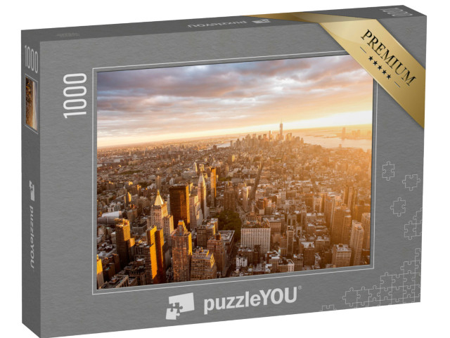 Puzzle de 1000 pièces « Magnifique coucher de soleil sur Manhattan »