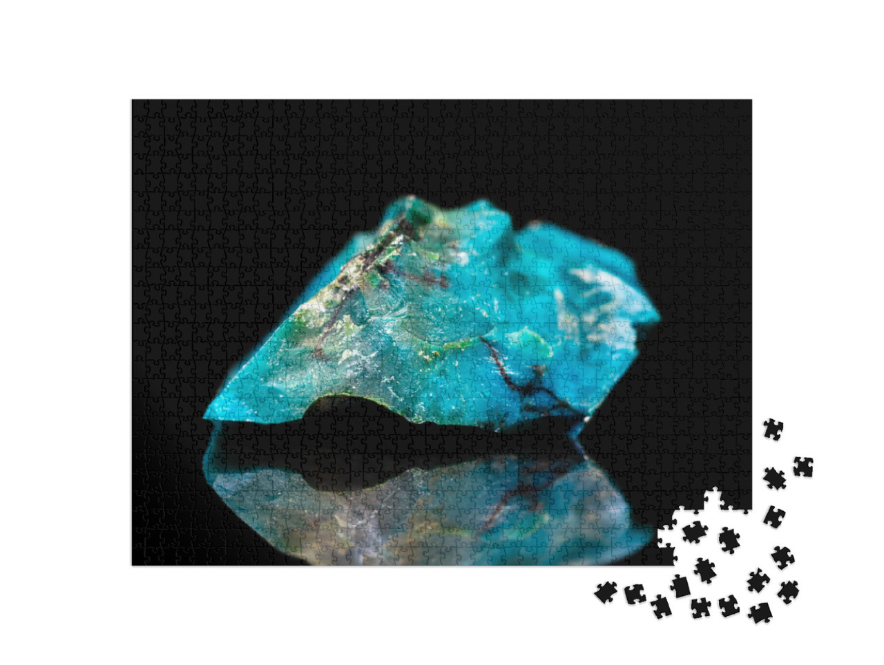 Puzzle de 1000 pièces « Pierre minérale chrysocolle, pierre précieuse, minéral »