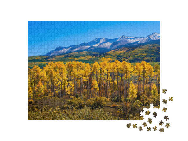 Puzzle de 1000 pièces « Colorado avec des trembles en automne »