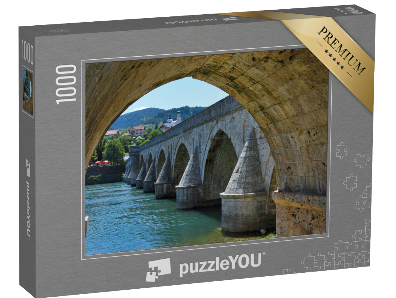 Puzzle de 1000 pièces « Pont Mehmed-Pasa-Sokolovic sur la Drina, Visegrad »