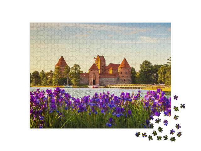 Puzzle de 1000 pièces « Le château de l'île de Trakai, site touristique en Lituanie »