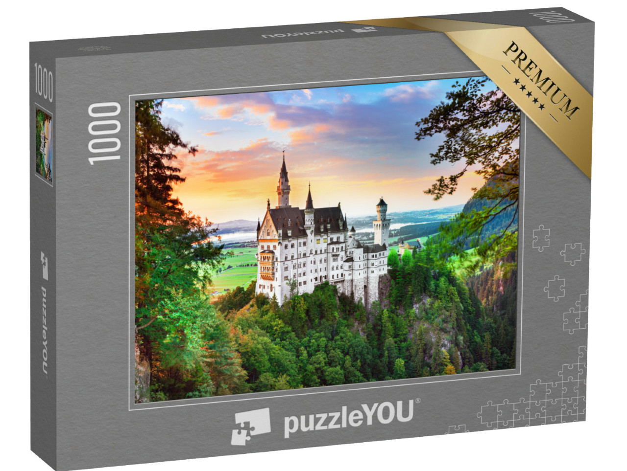 Puzzle de 1000 pièces « Neuschwanstein, château de conte de fées près de Füssen en Bavière »