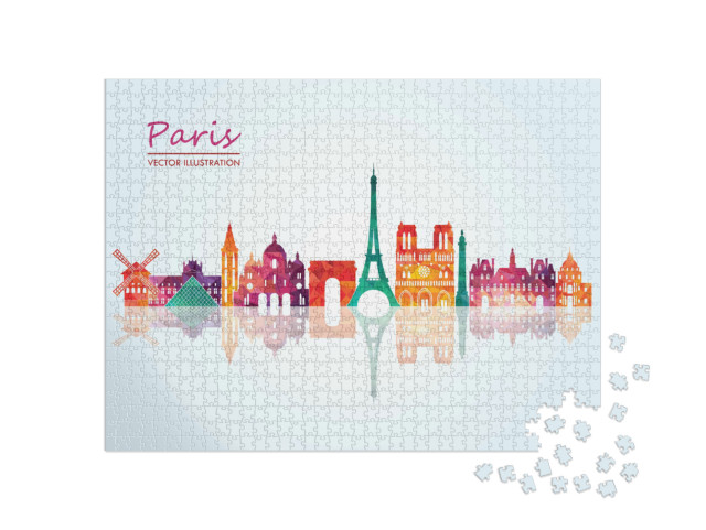 Puzzle de 1000 pièces « Paris, en France. Illustration vectorielle »