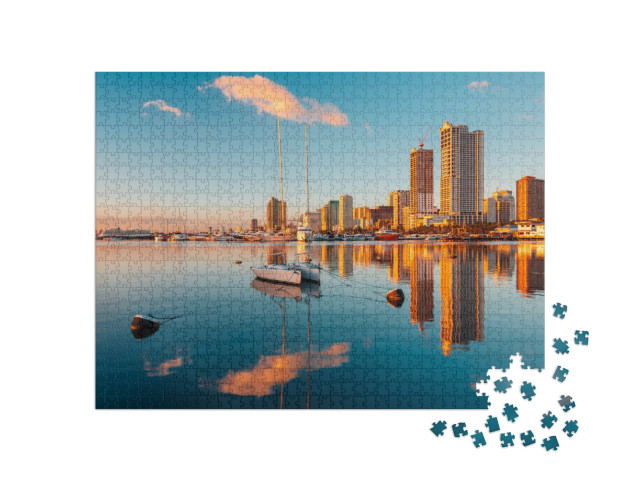 Puzzle de 1000 pièces « Skyline de la ville de Manille et de la baie de Manille »