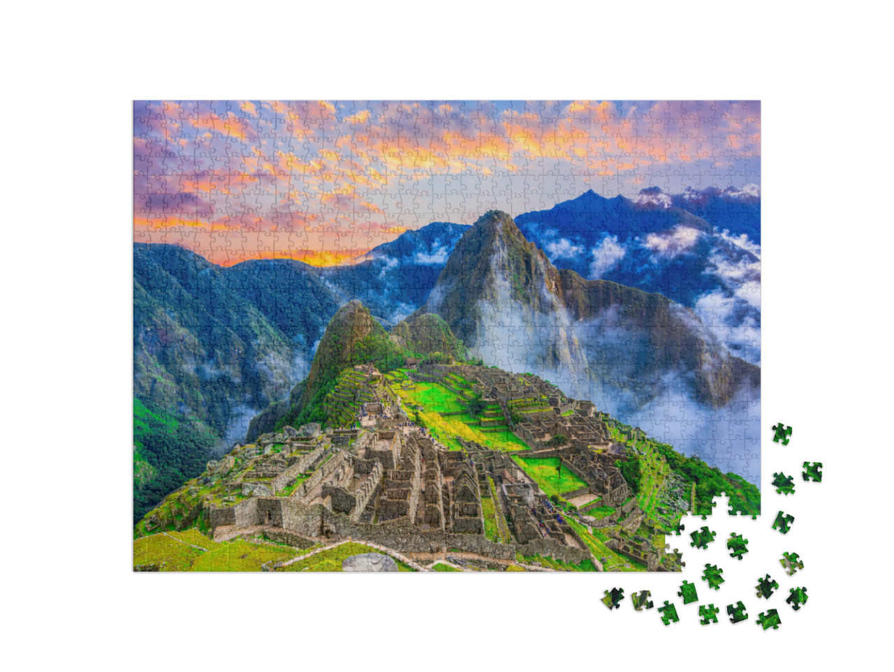 Puzzle de 1000 pièces « Machu Picchu, Cusco, Pérou : la cité perdue des Incas »