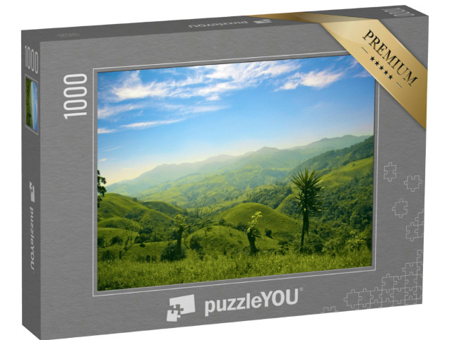 Puzzle de 1000 pièces « Collines et montagnes verdoyantes au Costa Rica »