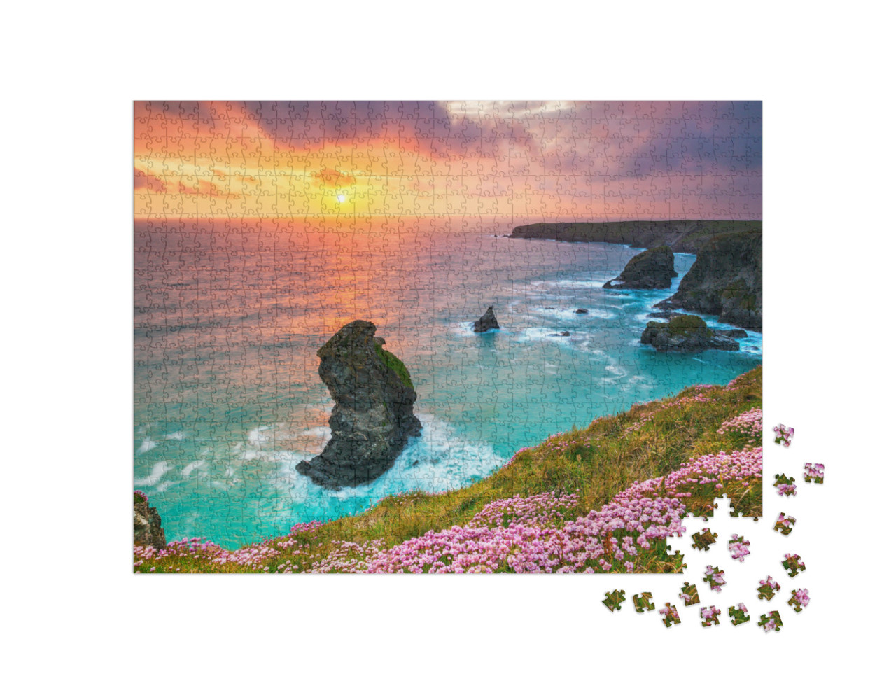 Puzzle de 1000 pièces « Beruthan Steps, Nord des Cornouailles, Royaume-Uni »