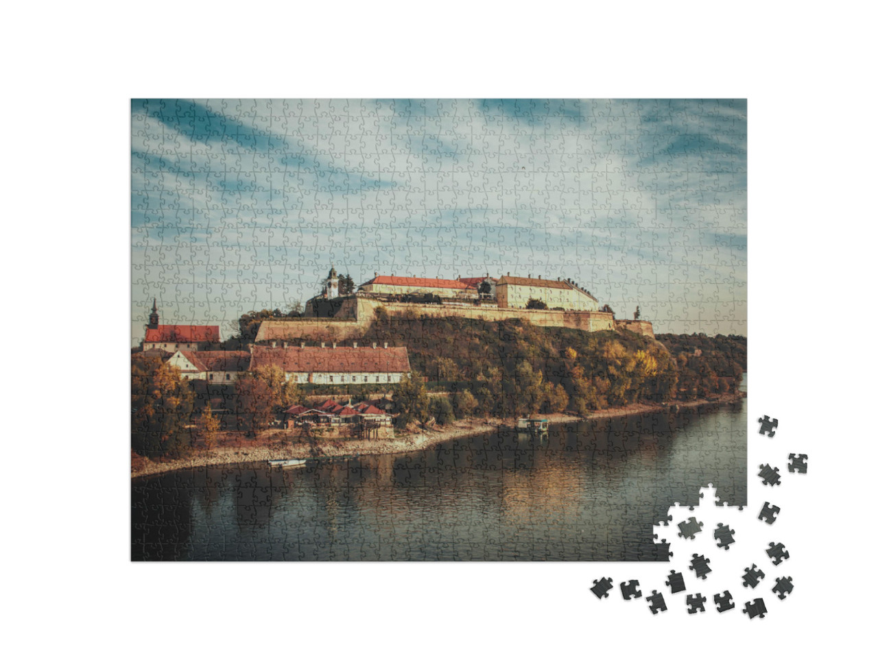 Puzzle de 1000 pièces « La forteresse de Petrovaradin et le Danube, Novi Sad, Serbie »