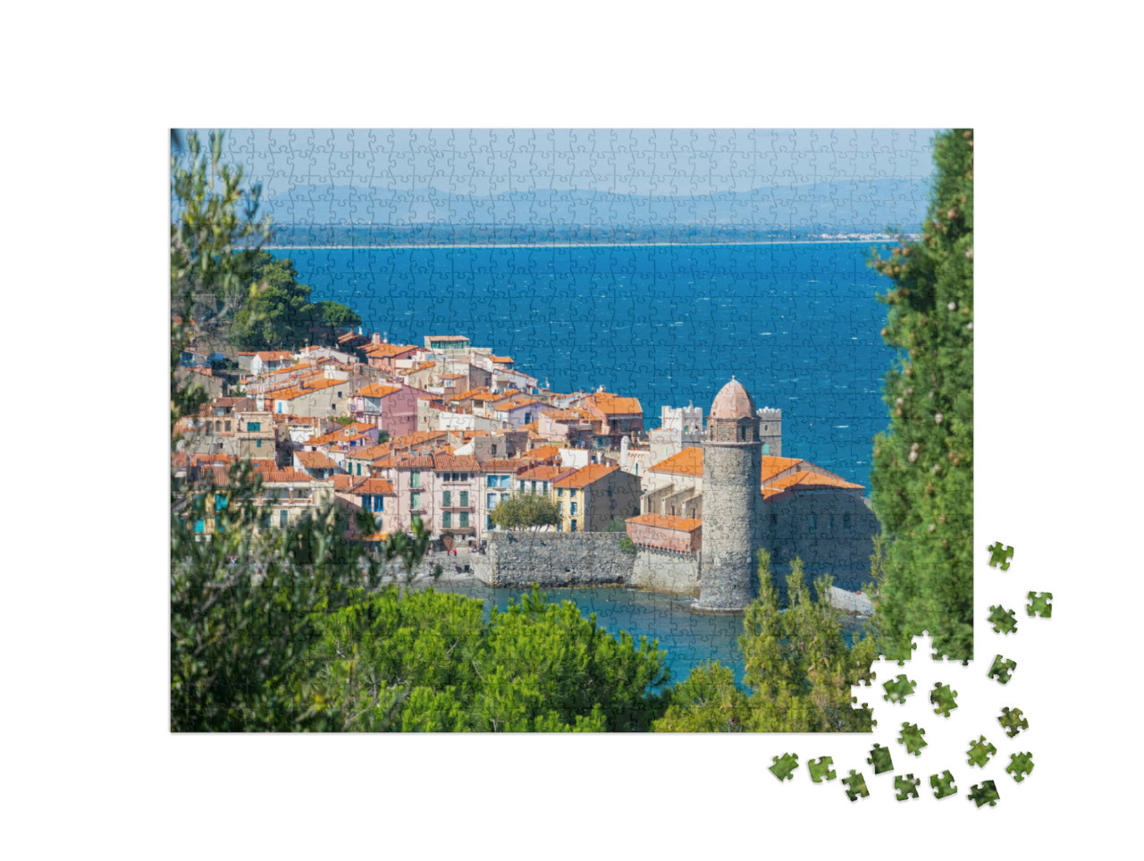 Puzzle de 1000 pièces « Collioure, station balnéaire du sud de la France, Méditerranée »