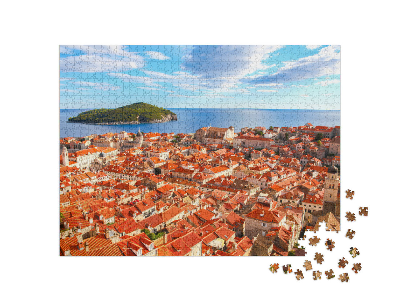 Puzzle de 1000 pièces « Vieille ville de Dubrovnik sur la mer Adriatique, Croatie »