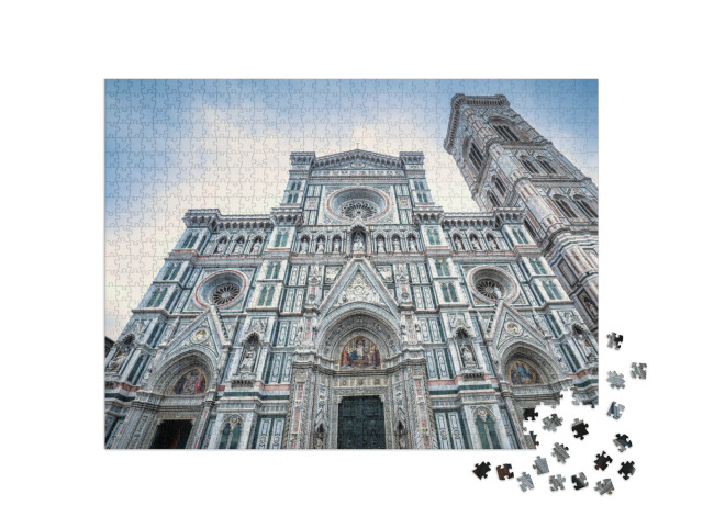 Puzzle de 1000 pièces « Cathédrale Santa Maria del Fiore sur la Piazza del Duomo à Florence »