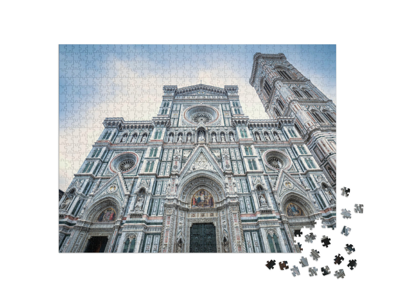 Puzzle de 1000 pièces « Cathédrale Santa Maria del Fiore sur la Piazza del Duomo à Florence »