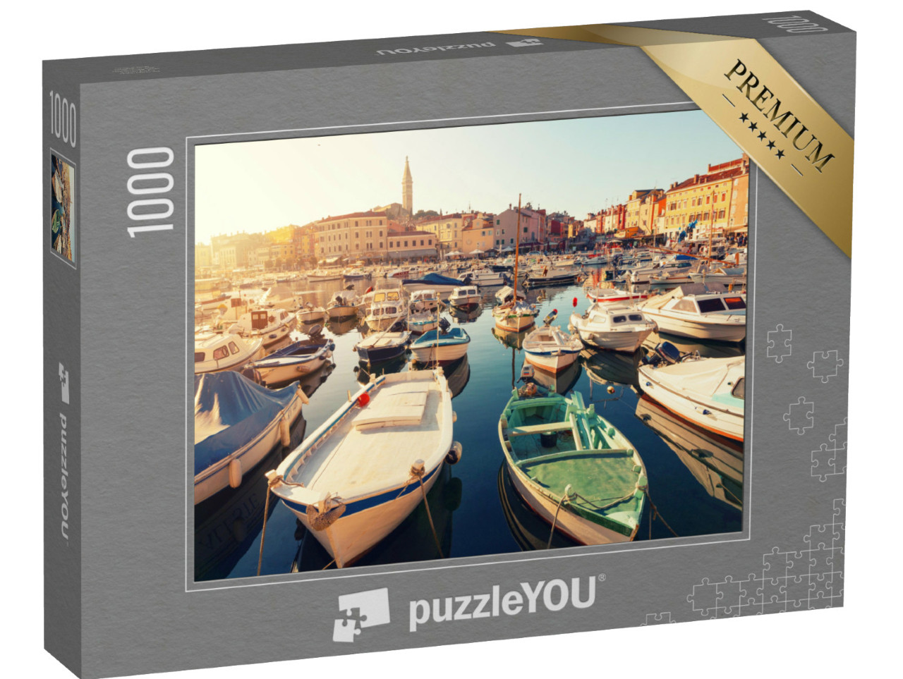 Puzzle de 1000 pièces « La ville médiévale de Rovinj au coucher du soleil, Croatie »