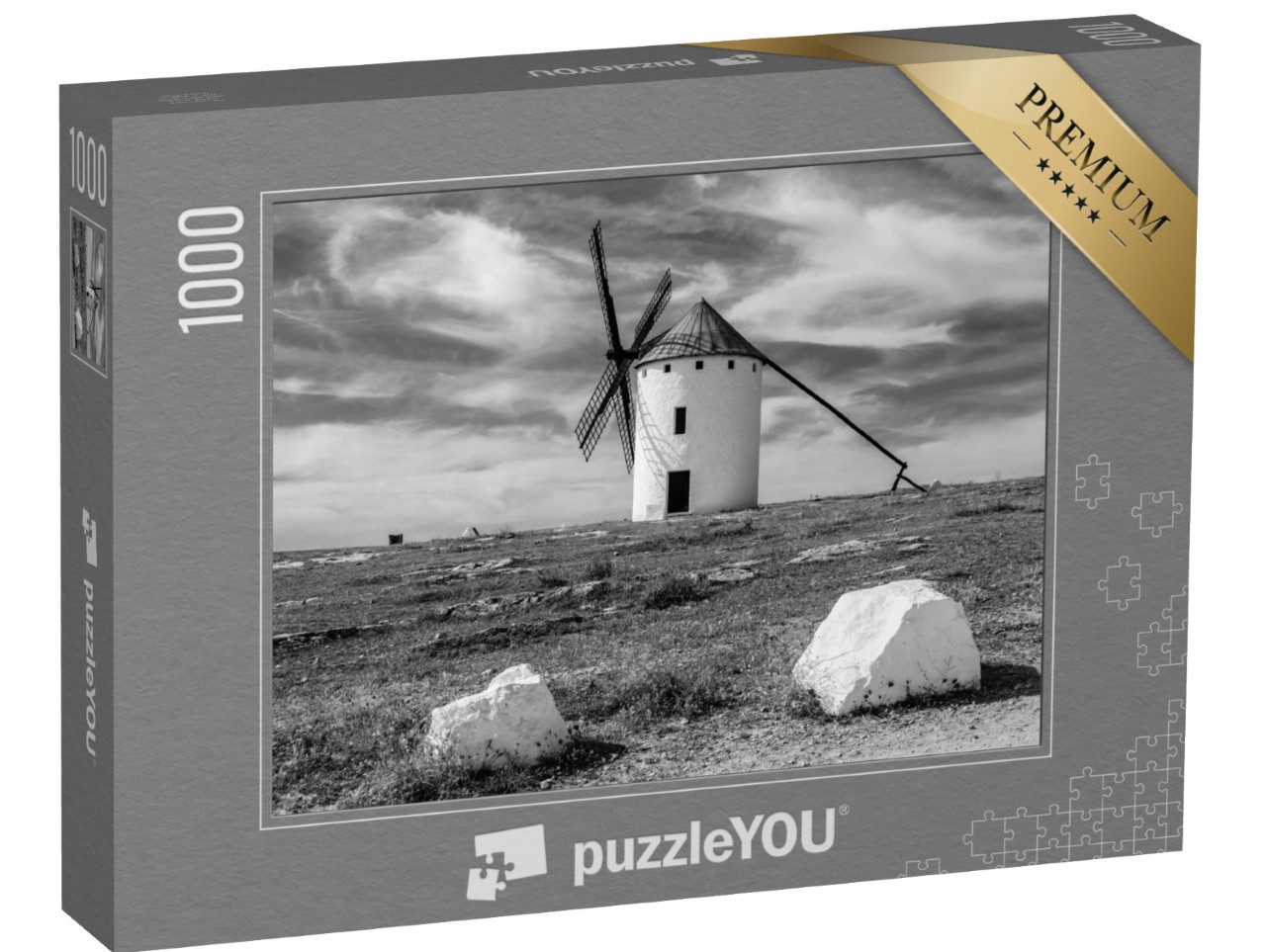 Puzzle de 1000 pièces « Moulin à vent typique de Campo de Criptana, Espagne »