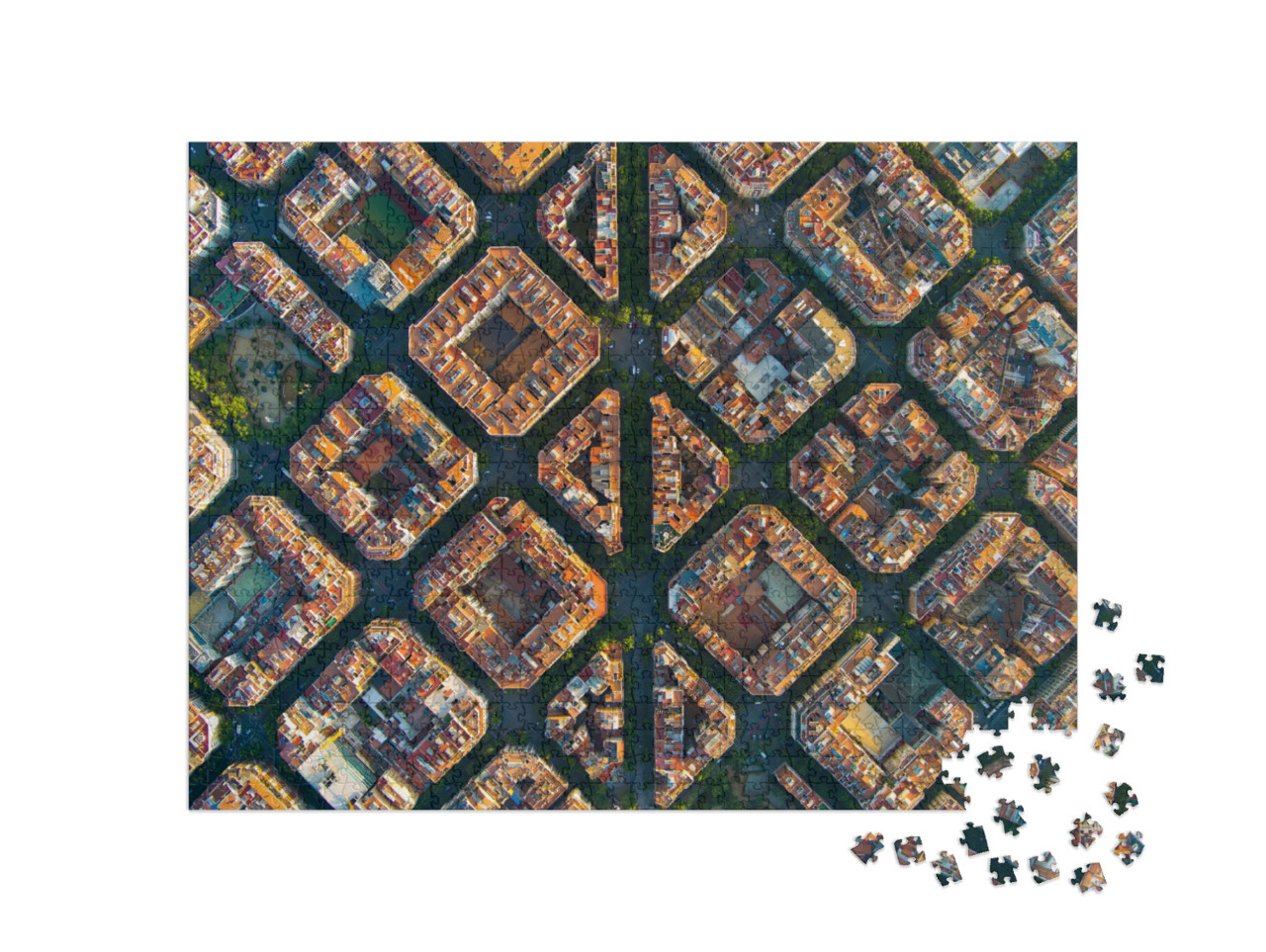 Puzzle de 1000 pièces « Paysage urbain de Barcelone »