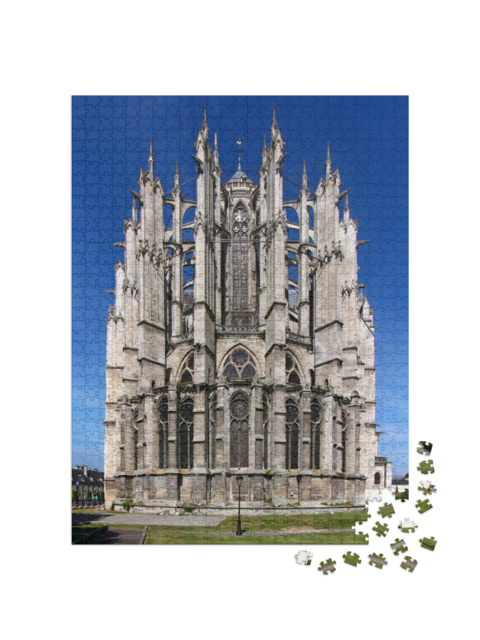 Puzzle de 1000 pièces « Contreforts gothiques autour de l'abside de la cathédrale de Beauvais en France »