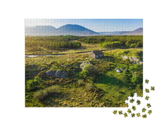 Puzzle de 1000 pièces « Steincottage dans le Connemara, Irlande »