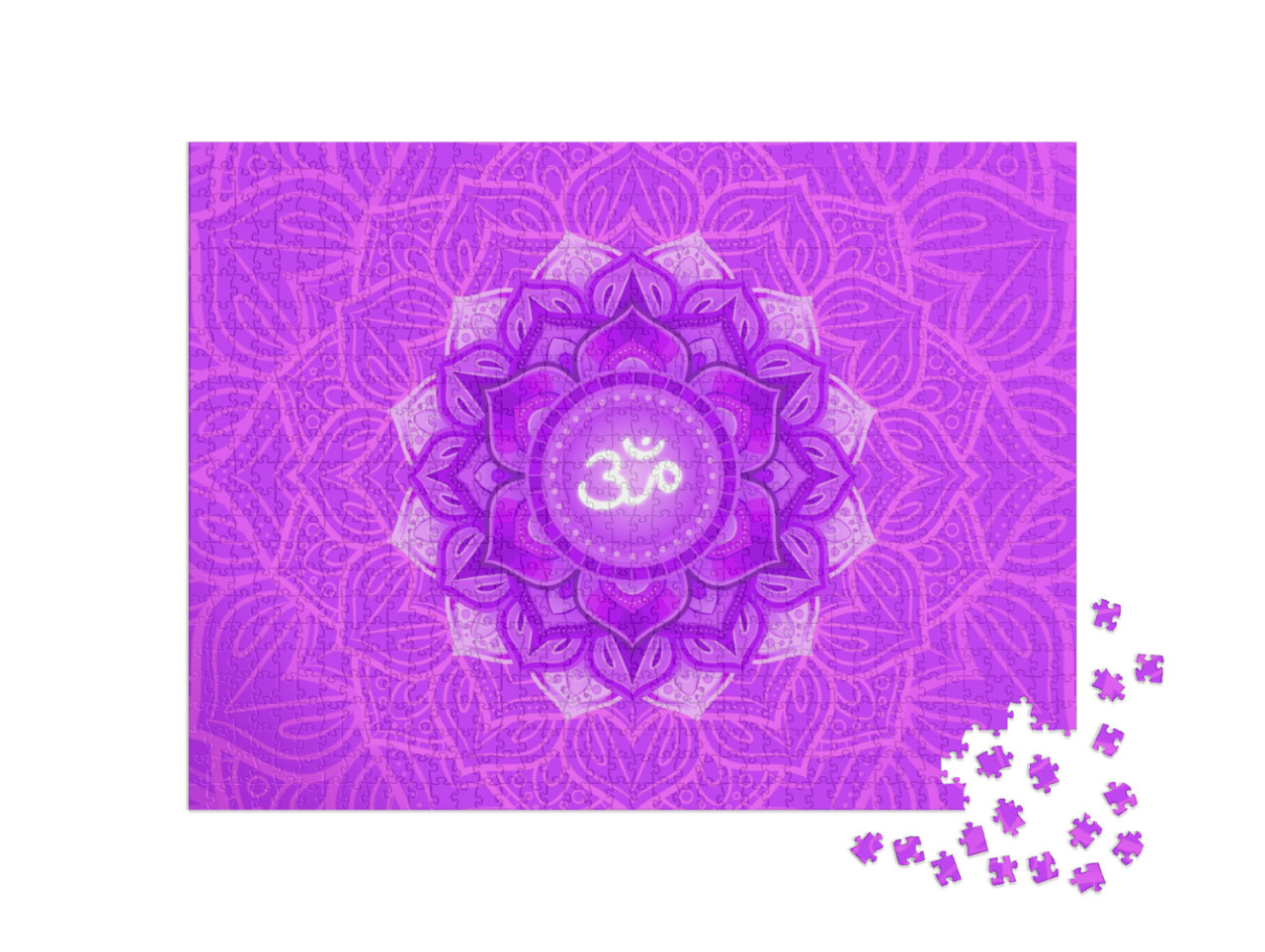 Puzzle de 1000 pièces « Sahasrara, symbole du chakra couronne : mandala coloré »