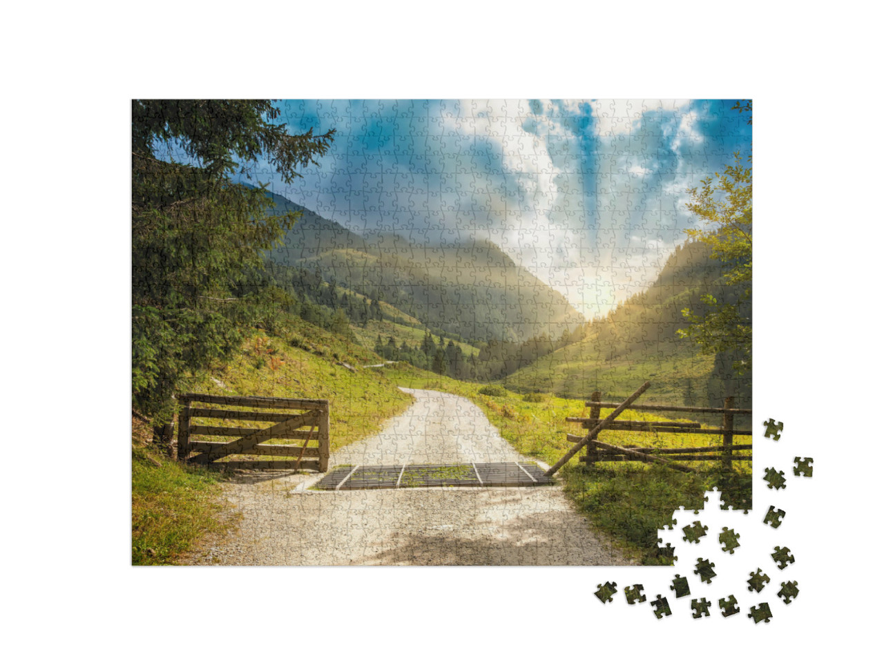 Puzzle de 1000 pièces « Sentier de randonnée dans le Zillertal, Autriche »