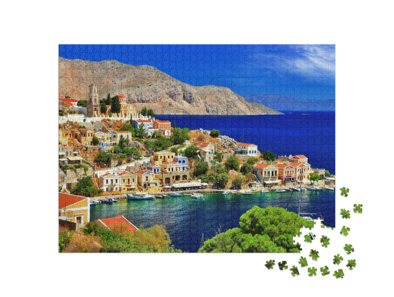 Puzzle de 1000 pièces « Merveilleuse Grèce : île de Symi, Dodécanèse »