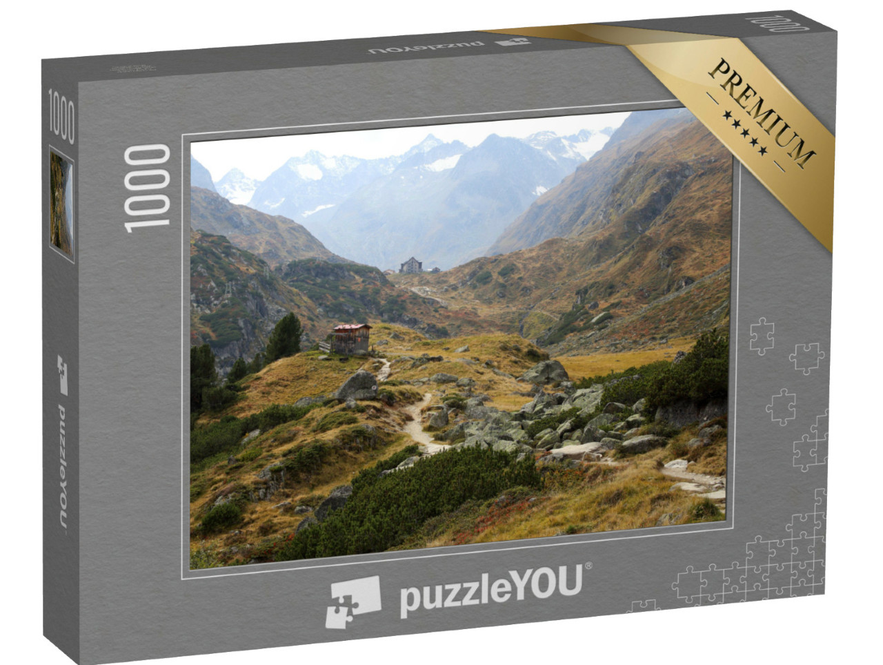 Puzzle de 1000 pièces « Sentier de randonnée dans les Alpes de Stubai. L'alpage Franz Senn »