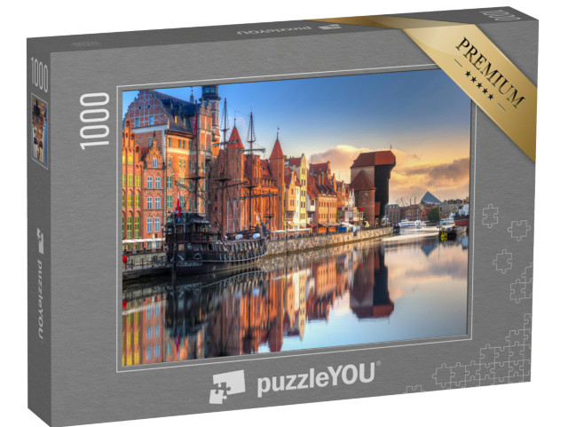 Puzzle de 1000 pièces « Lever de soleil sur Gdansk sur la Motlawa, Pologne »