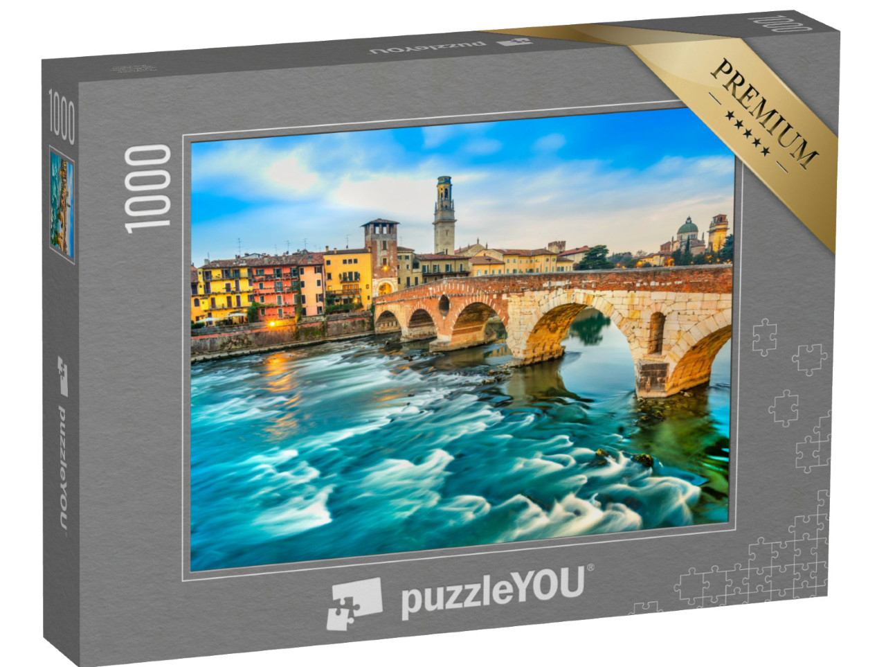 Puzzle de 1000 pièces « Adige et Ponte di Pietra à Vérone, Italie »
