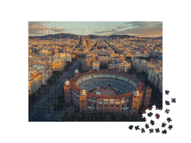 Puzzle de 1000 pièces « Vue aérienne de Barcelone, Espagne »