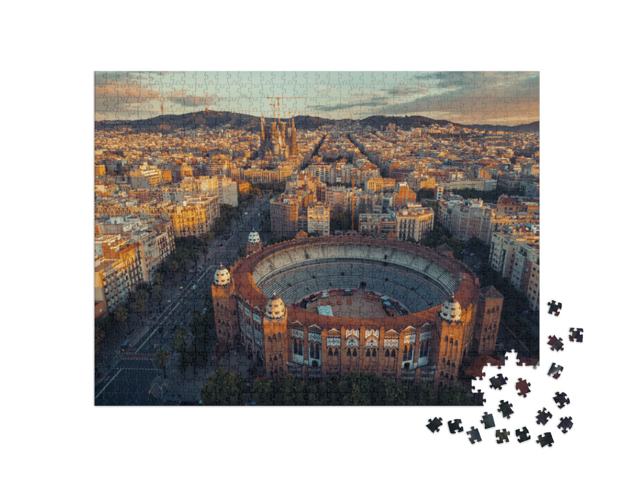 Puzzle de 1000 pièces « Vue aérienne de Barcelone, Espagne »