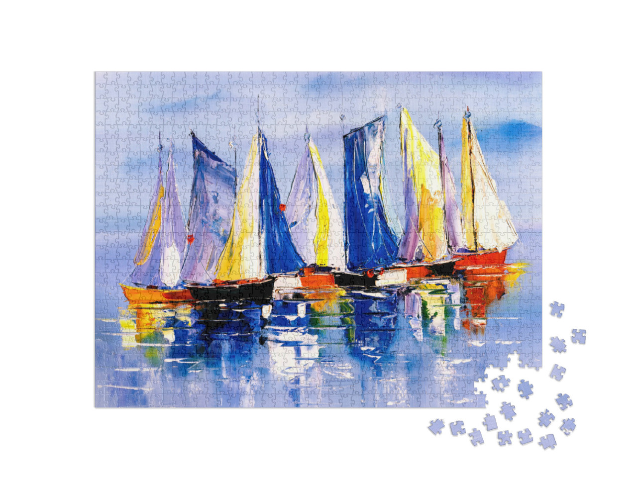 Puzzle de 1000 pièces « Peinture à l'huile : voilier »
