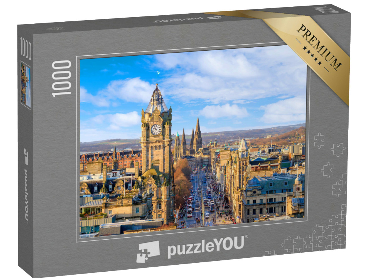 Puzzle de 1000 pièces « Vieille ville d'Édimbourg et château d'Édimbourg en Écosse UK »