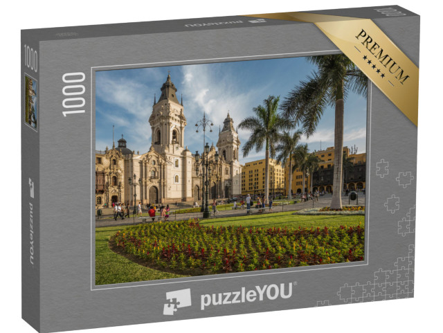 Puzzle de 1000 pièces « Église cathédrale et place principale du centre-ville de Lima, Pérou »