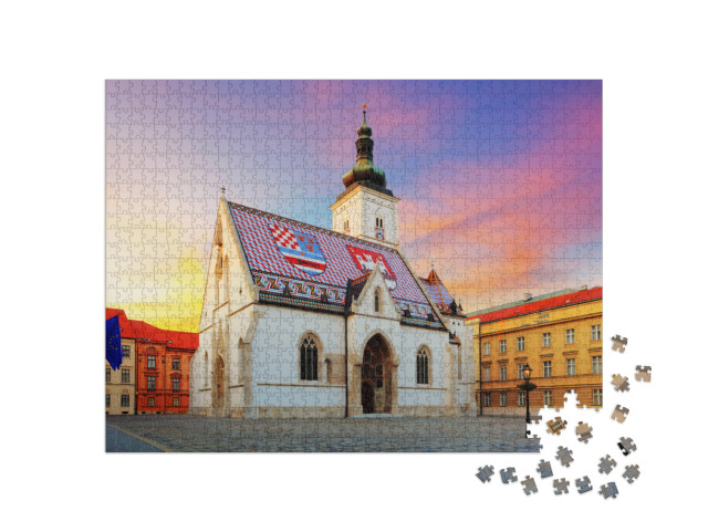 Puzzle de 1000 pièces « Église de Zagreb : Saint-Marc »