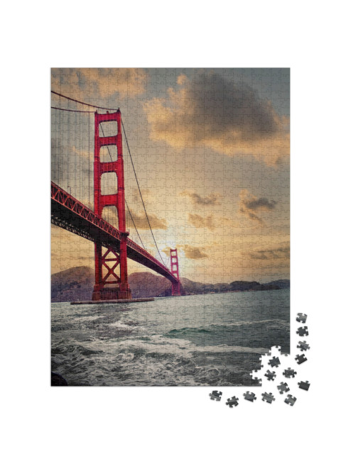 Puzzle de 1000 pièces « Golden Gate Bridge : coucher de soleil »