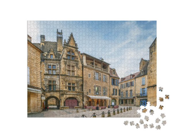 Puzzle de 1000 pièces « Place du centre historique de Sarlat-la-Caneda, département de la Dordogne, France »