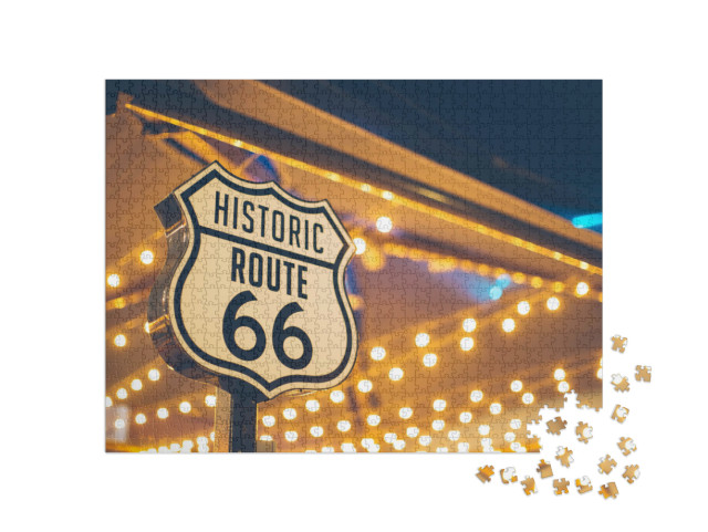 Puzzle de 1000 pièces « Panneau Route 66, Californie, États-Unis »