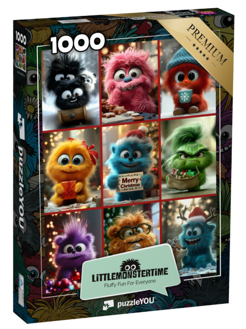 Puzzle de 1000 pièces « LITTLEMONSTERTIME: Collage de Noël »