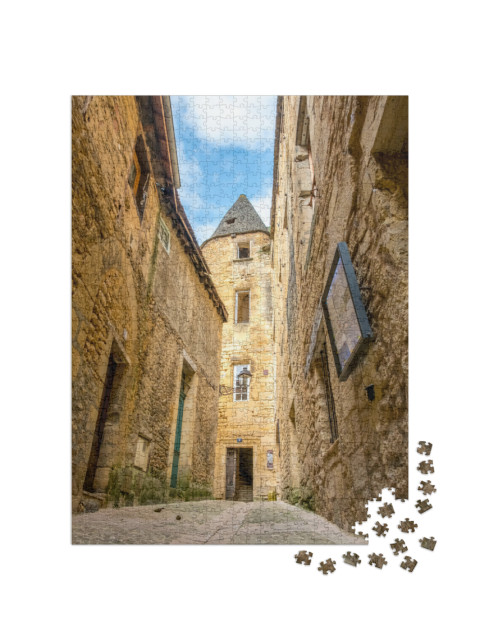 Puzzle de 1000 pièces « Petite rue médiévale à Sarlat, Dordogne, Périgord Vert »