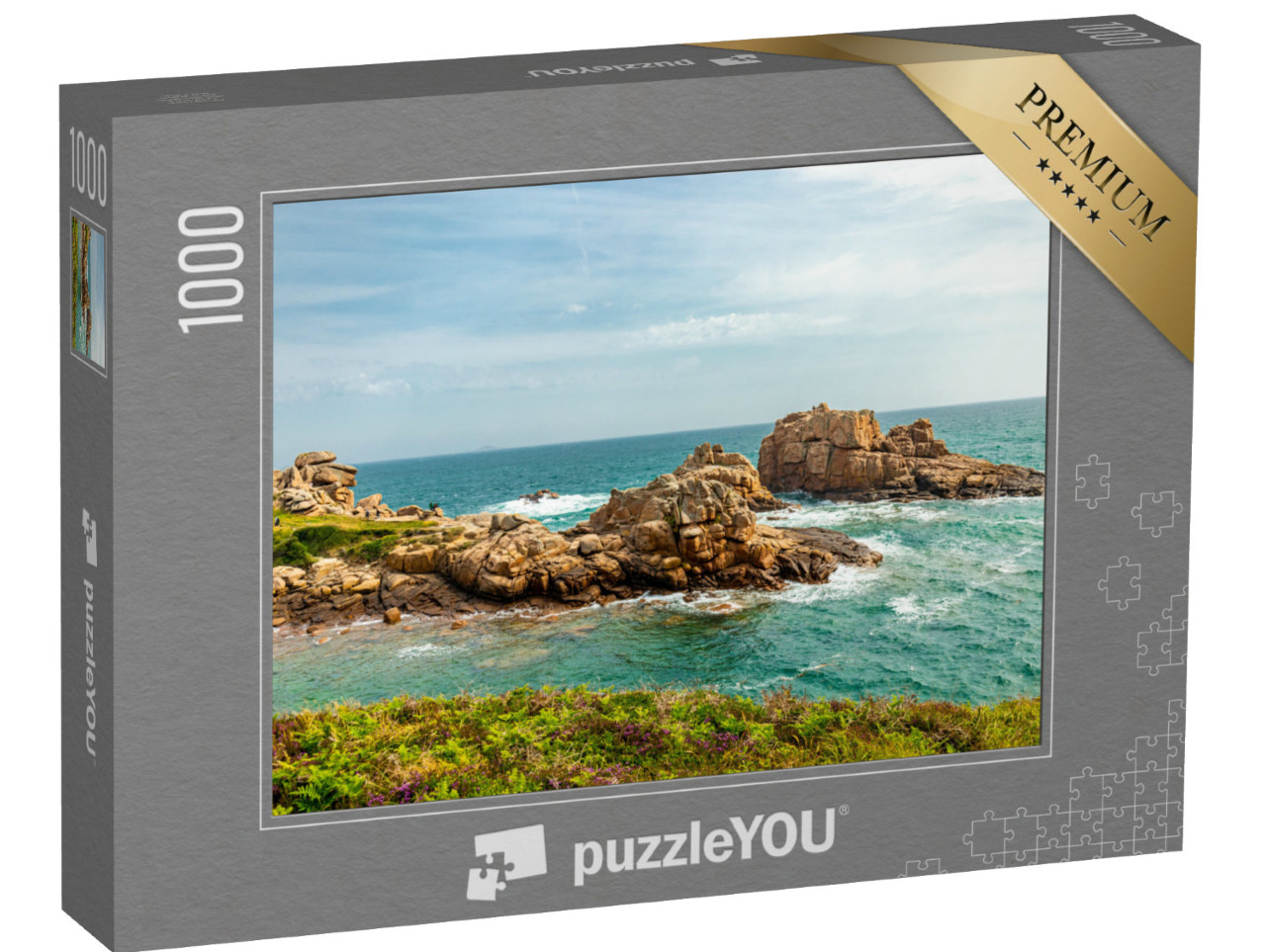 Puzzle de 1000 pièces « En route sur la Côte de Granit Rose dans la belle Bretagne près de Ploumanac'h - France »