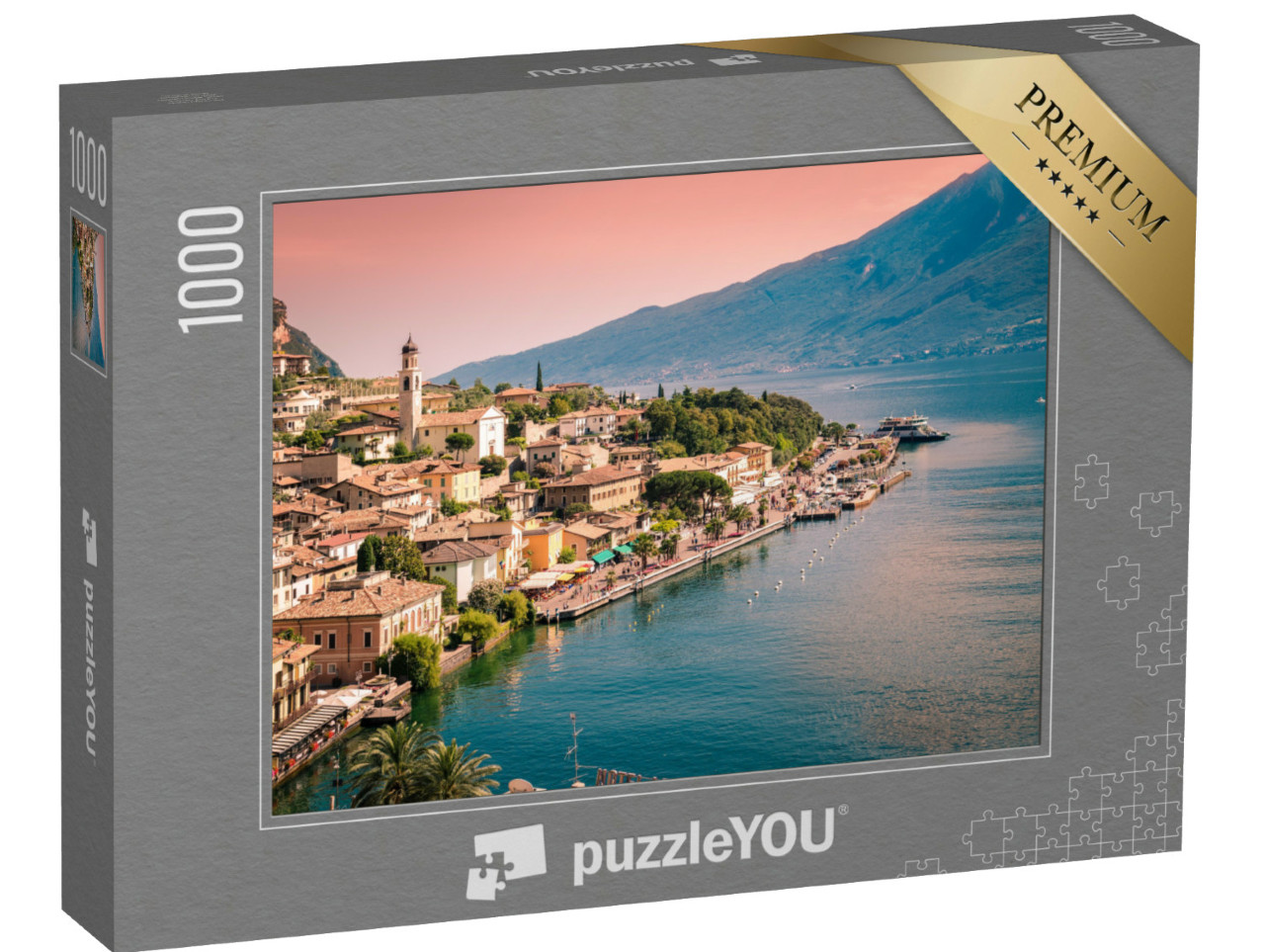 Puzzle de 1000 pièces « Limone sul Garda, une petite ville sur le lac de Garde, Italie »