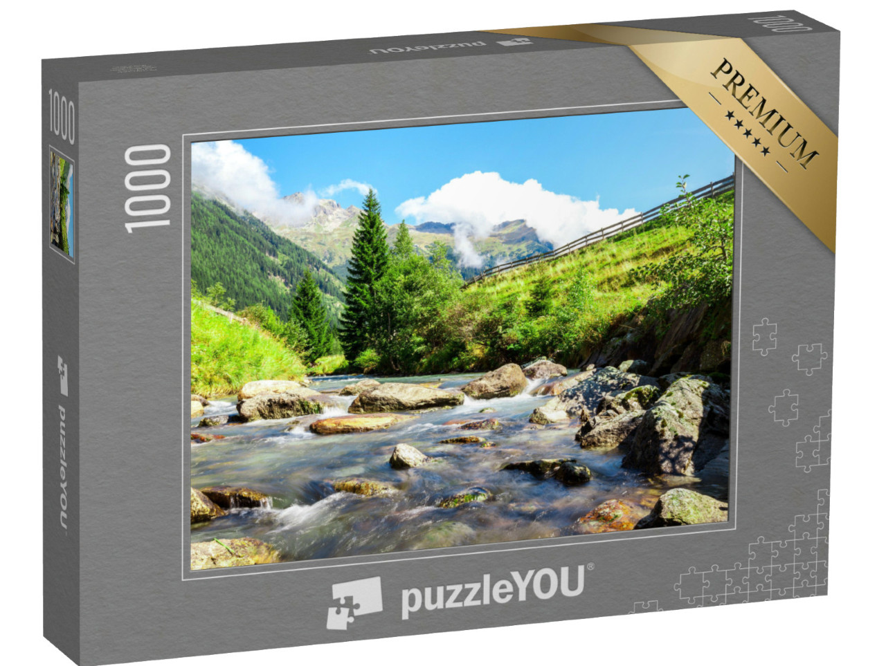 Puzzle de 1000 pièces « Ruisseau dans les montagnes du parc national Hohe Tauern »