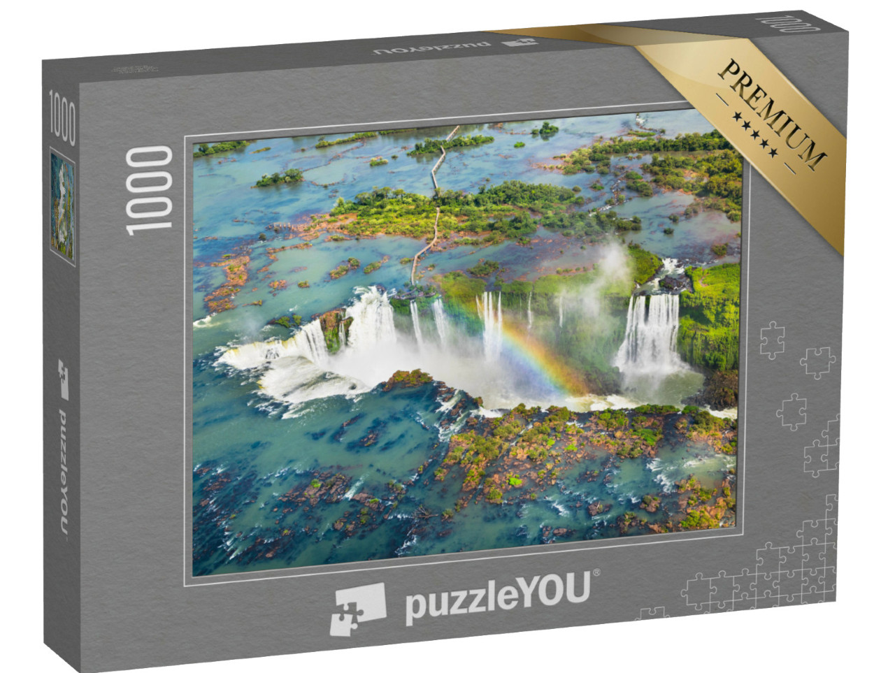 Puzzle de 1000 pièces « Merveilles naturelles : les chutes d'Iguazu vues d'hélicoptère, Brésil »