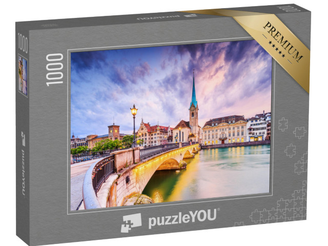 Puzzle de 1000 pièces « Centre-ville historique de Zurich sur la Limmat »