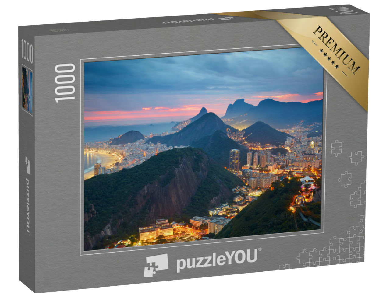 Puzzle de 1000 pièces « Vue nocturne de Rio de Janeiro, Brésil »