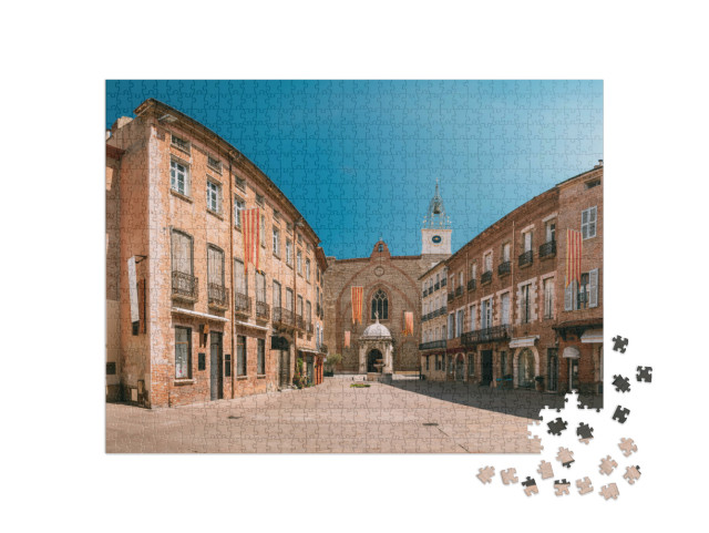Puzzle de 1000 pièces « Place Léon Gambetta et Cathédrale Basilique de Saint Jean Baptiste de Perpignan »