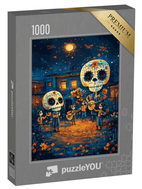 Puzzle de 1000 pièces « Concert tête de mort Halloween »
