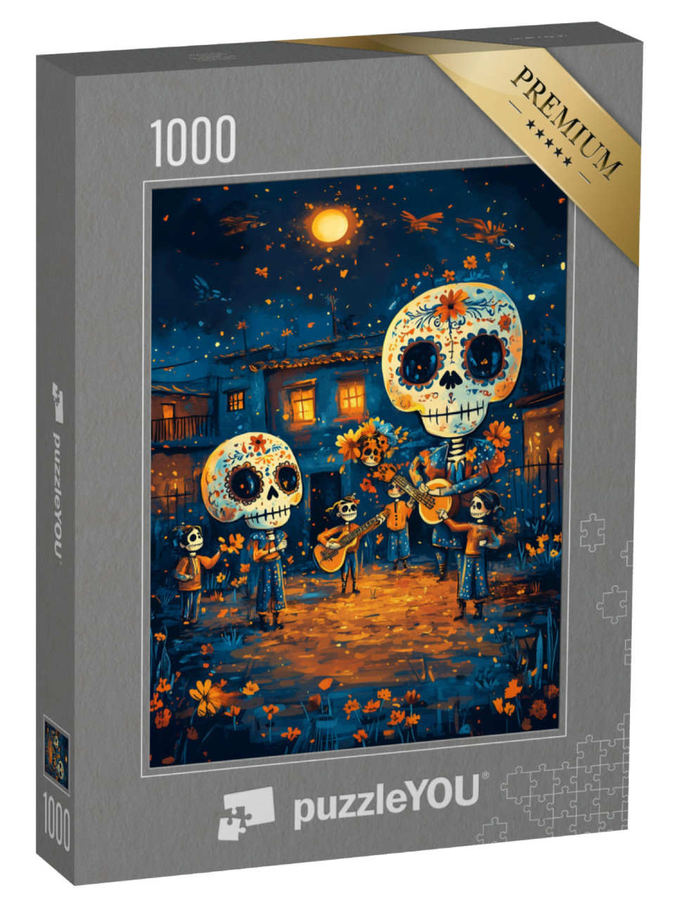 Puzzle de 1000 pièces « Concert tête de mort Halloween »