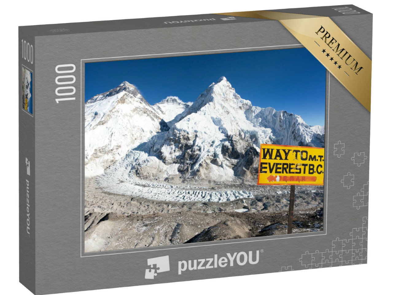 Puzzle de 1000 pièces « Panneau indicateur du camp de base du mont Everest, Népal »
